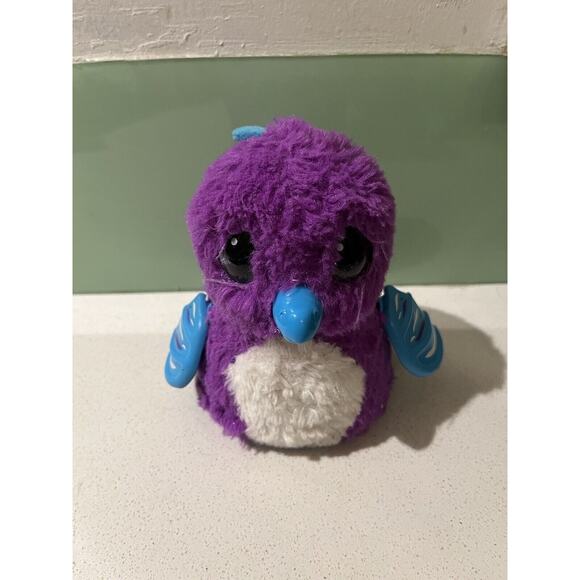 🏝️ Hatchimals Draggle Purple Dragon Interactive Plush Toy Spin Master - Picture 1 of 7